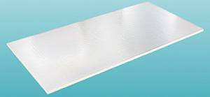 フェノールフォーム素材高断熱ボード住宅用外断熱建材「ネオマフォームＦ」製品写真　両面アルミ箔貼り