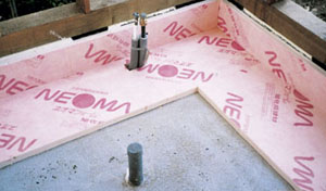 フェノールフォーム素材高断熱ボード住宅用外断熱建材「ネオマフォーム」基礎断熱工法補強部施工例２