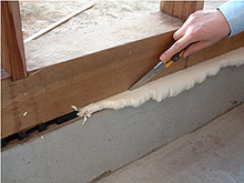 ネオマフォーム外張り断熱施工&rarr;床・基礎の気密と断熱２