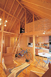 ネオマフォーム外張り工法により内装制限なしの空間利用例その5 ネオマフォーム外張り工法により内装制限なしの空間利用例その5