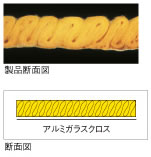 グラスウール保温材「グラスロン波型保温板」の断面図