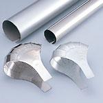 保温工事、冷媒配管の外装仕上げ材＝ラッキングカバー、ジャケットとエルボ